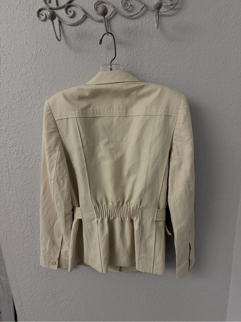 Talbots Cream Italian Blend Tie-Waist Blazer Size 6